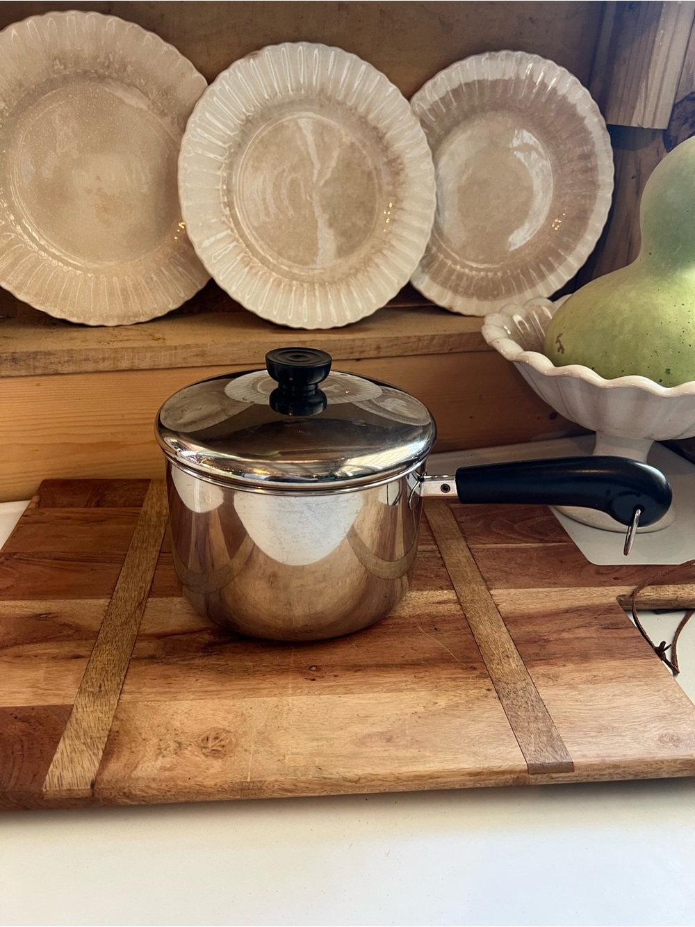 Revere ware 3 quart stainless steel pan cookware lidded